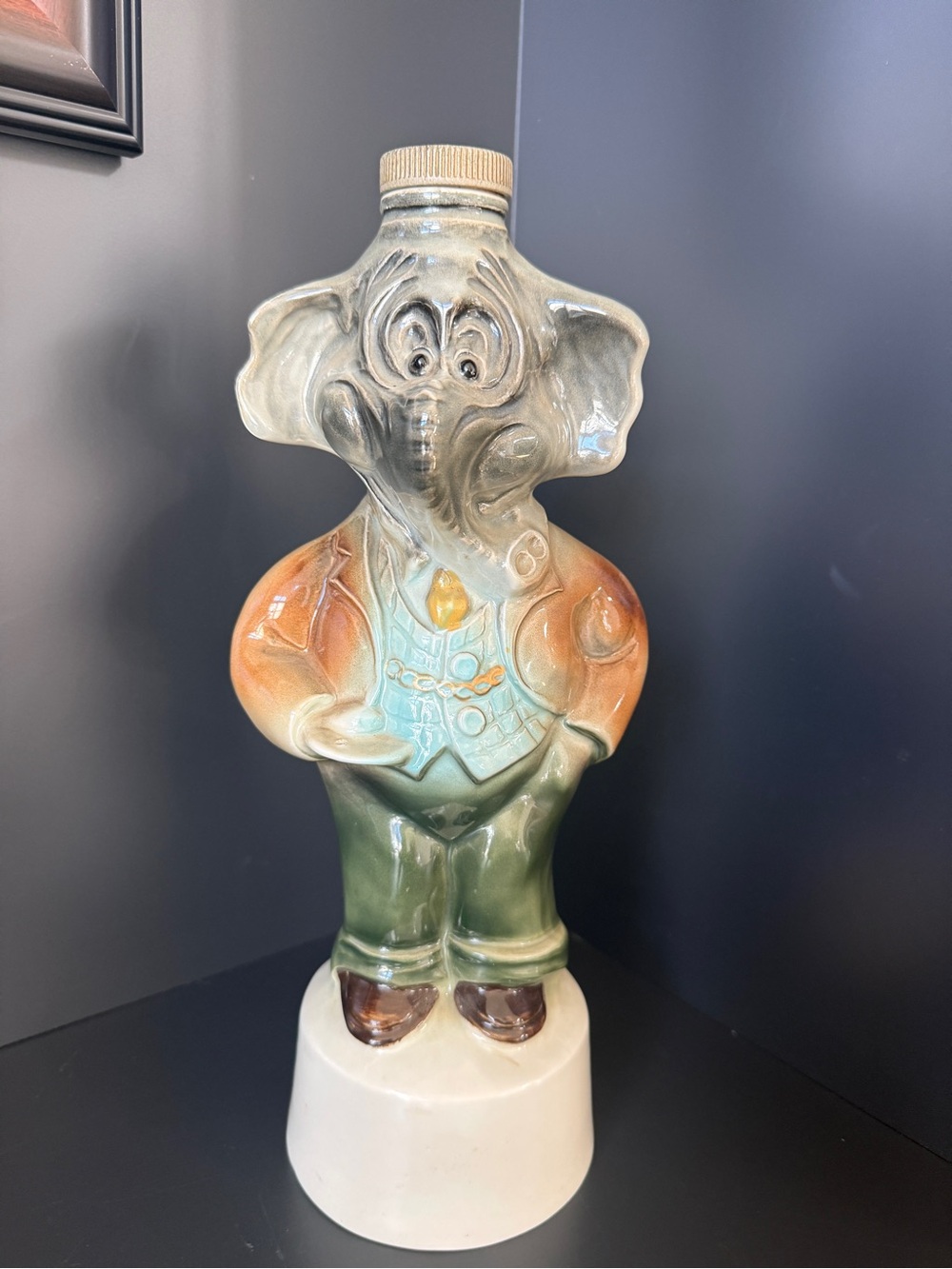 Vintage 1960 Jim Beam Republican Elephant Campaigner Decanter Regal China Cork